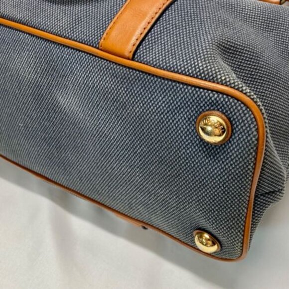 Michael Kors Canvas with Leather Trim Oversized Tote Denim & Brown Rare GUC - Picture 10 of 15